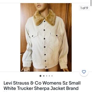Levi Strauss & Co Womens Sz Small White Trucker Sherpa Jacket